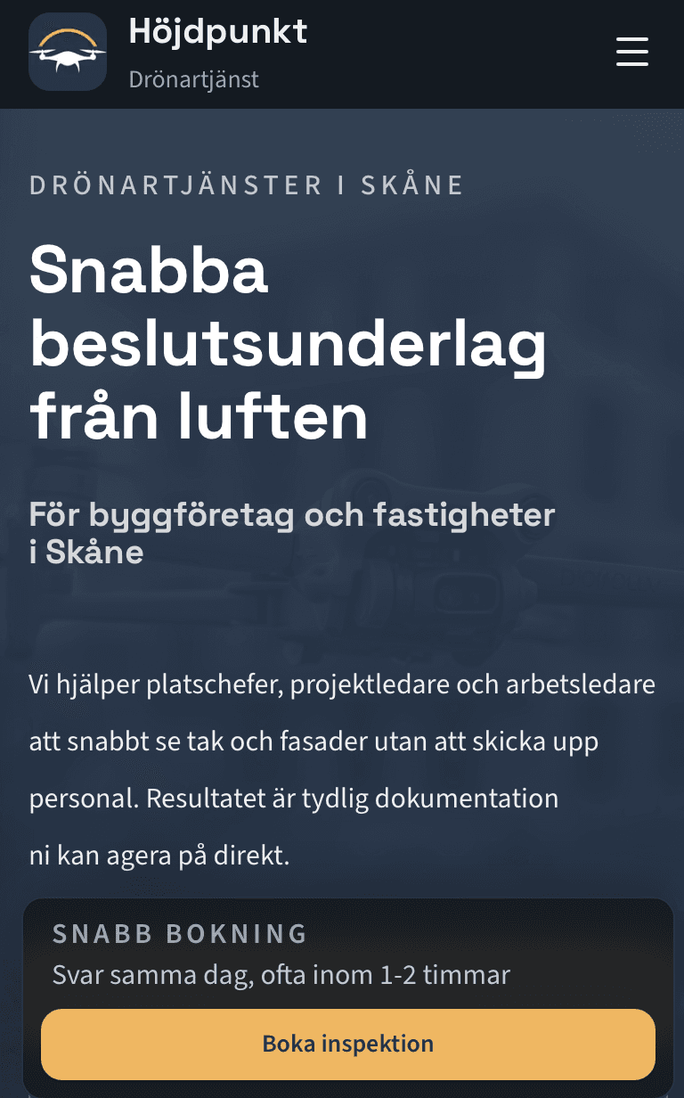 Höjdpunkt Drönartjänst – mobil