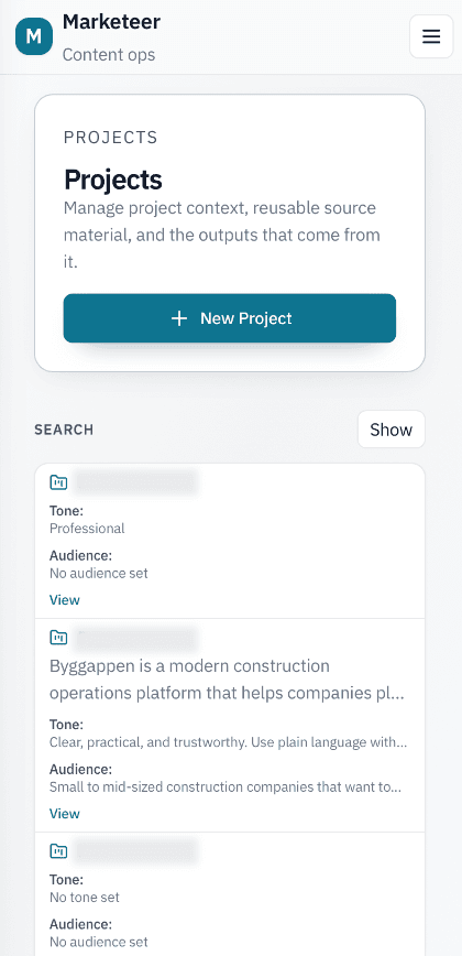 Marketeer – mobil